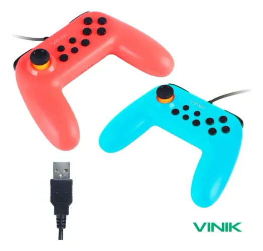 Kit 2 Controles Para Nintendo Switch e Pc Usb Joystick Joypad - Vinik