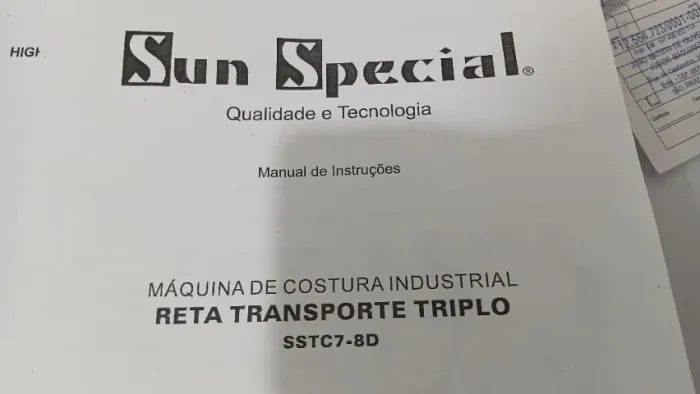 Máquina de Costura Industrial Sun Special - Transporte Triplo (Coluna / Alta) Semi-Nova