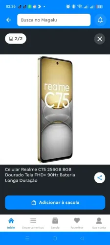 Vendo celular novo c75 realmi 800 reais 