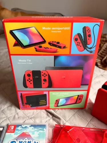PROMOÇÃO  Console Nintendo Switch 64gb e sd128 Oled Red Mario - Edição especial