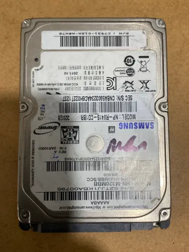 HD Samsung 320GB SATA 2.5? para Notebook - Funcionando