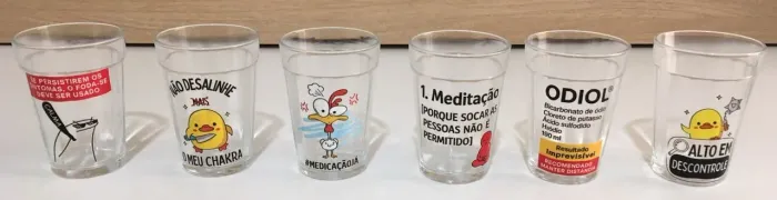Copos Americano de Vidro Transparente Personalizado Caps Kit com 6 Copos - NOVO