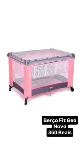 NOVO Berço Voyage Geo nas cores rosa e azul