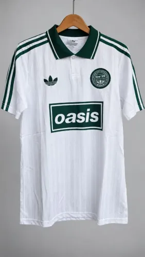 camisa adidas originals x oasis live '25 tour jacquard white green