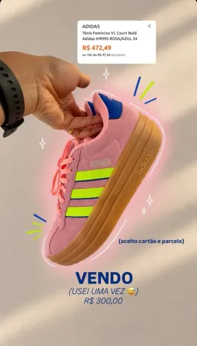 Tênis Feminino Adidas - Usado 1x
