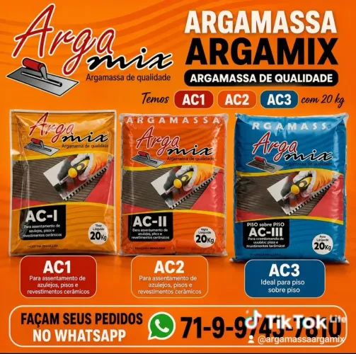 Argamassa Argamix todas ac1 ac2 ac2 Argamassa Argamix branca