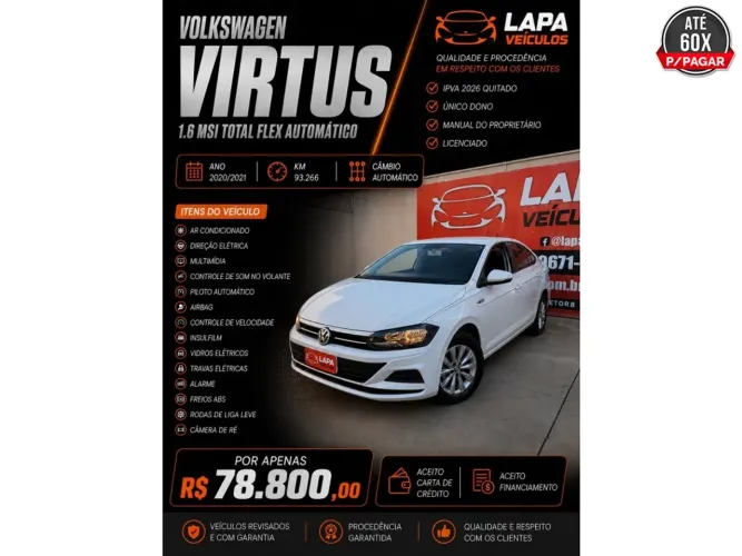 Volkswagen Virtus 1.6 MSI Flex 16V 4P Aut. 2021