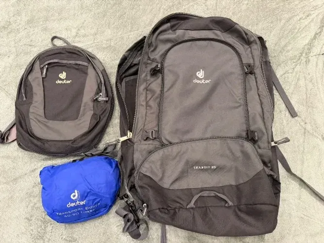 Mochila Deuter Transit 65 + 12l + Capa Transport Cover