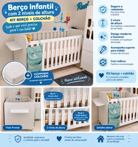 KIT berço + colchão