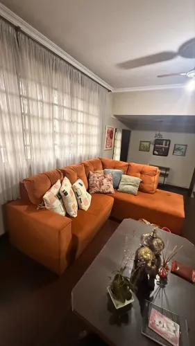 Sofá de Canto com Chaise Grande - Terracota