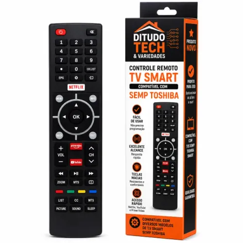 Controle Remoto Para Tv Smart Compativel com Semp Toshiba - Novo - Ditudo Tech e Variedade