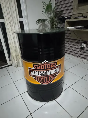 Tambor mesa decorativo Harley Davidson