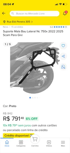 Suporte Baú lateral NC 750x