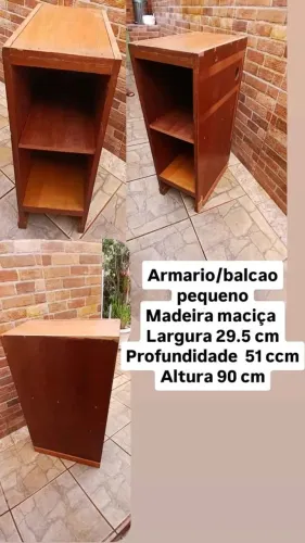 Armario balcao pequeno Madeira maciça 