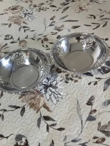 2 cestas de pão fruteira redonda com borda vazada em inox tramontina 18/10