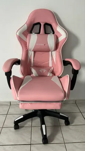 Cadeira Gamer Rosa Python Fly Nova c/ Apoio para os Pés