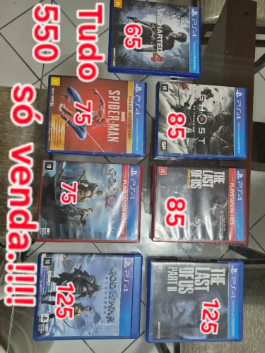 Jogos ps4 usados individuais ou tudo por 550,00