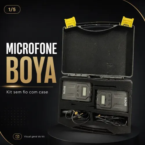 Microfone de Lapela Sem Fio BOYA Duplo BY-WM8 Pro-K2 com Case