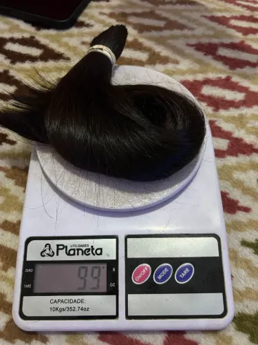 Cabelo humano natural castanho escuro 13cm