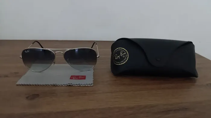 Óculos Ray-Ban Aviador Original - Unissex | Lente Azul | Semi Novo.