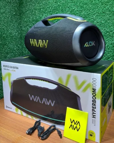 Entrega Grátis - Caixa de Som WAAW Hyperboom 1000 - 180W RMS, Bluetooth 5.4, IPX7, Até 12h