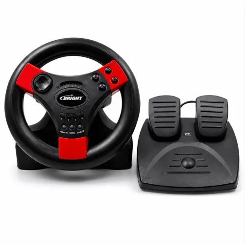 Mini Volante Bright (modelo 0214) com Pedais- Funcionando | Jogos de Corrida