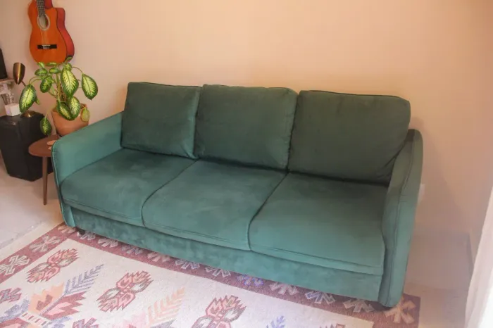 Sofá 3 Lugares em Veludo Verde