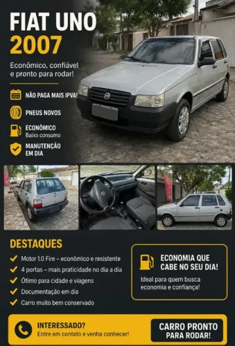 Fiat Uno Mille 1.0 Fire/ F.flex/ Economy 2P 2007