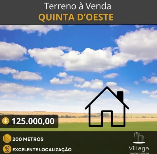 Vende se lote terreno quinta do oeste 200mt