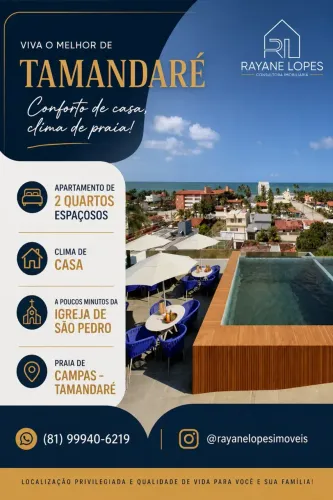 Apartamento 2 quartos em Tamandaré | 70m² | Pronto para morar