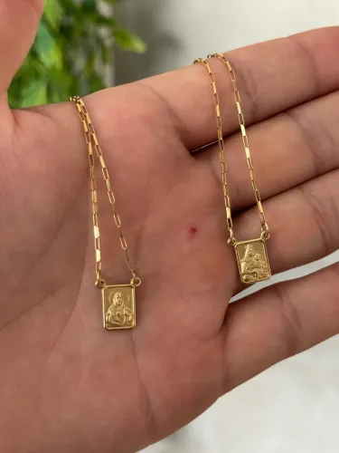 Escapulário ouro 18k novo