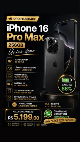 Vendo iPhone 16 pro Max 256g 85% bateria
