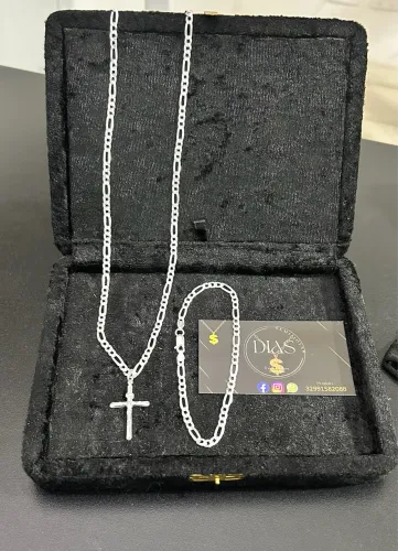 Conjunto em prata 3x1 de 4mm