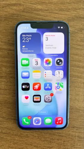 iPhone 13 Mini 128GB Azul | Caixa + Carregador Original + Cabo Apple 2m