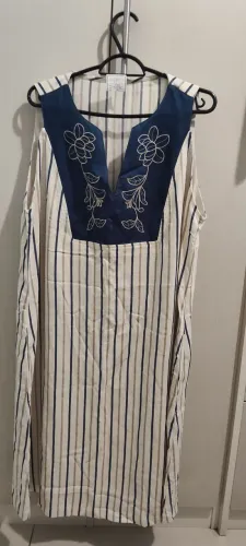 Vestido reversa natural novo 46