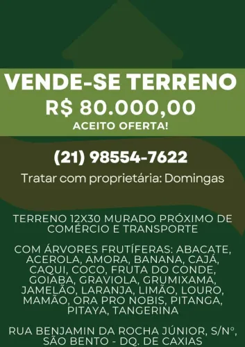 Terreno 12x30 em São Bento