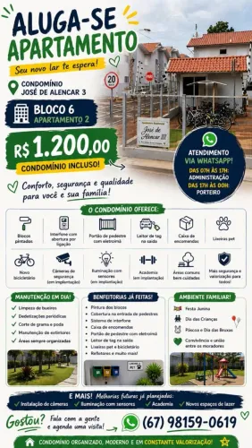 APARTAMENTO - R$1.200 (ALUGUEL)