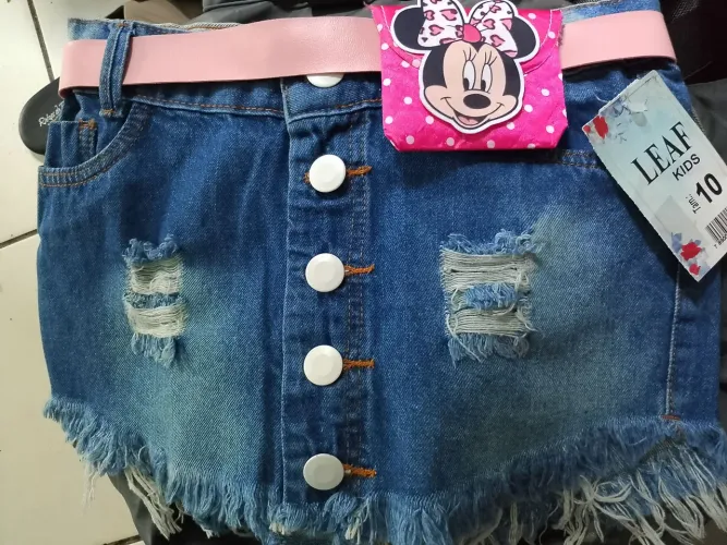 Saia jeans infantil