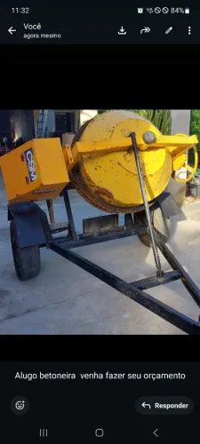 Betoneira, 20 ordem andaime e carrocinha emplacada