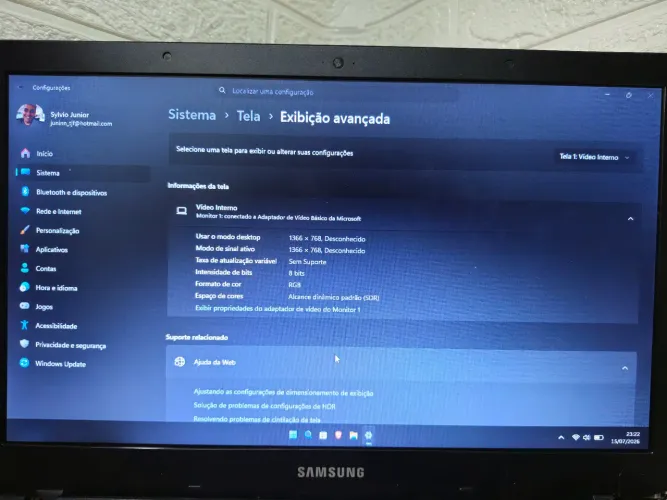 TELA NOTEBOOK 15.6" 30 PINOS