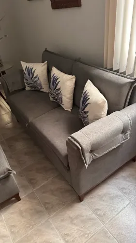 Sofá e puff retangular novo sem uso