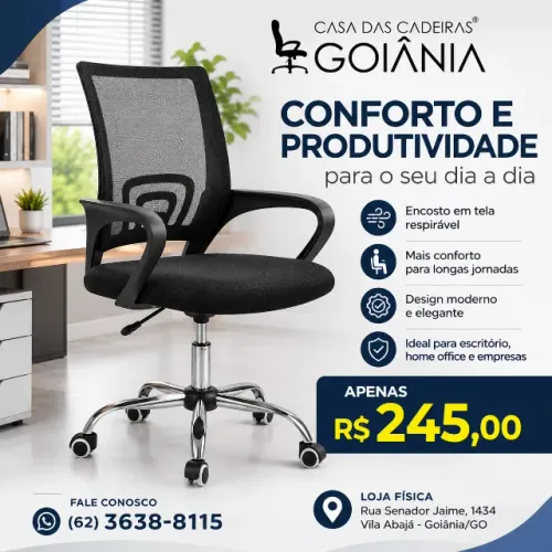 Promoção de cadeira em tela, à pronta entrega em Goiânia