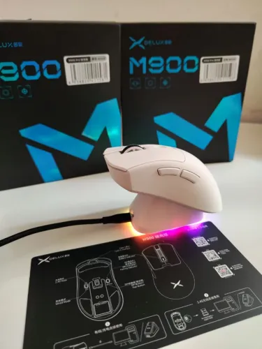 Mouse Gamer Delux M900 Pro Sem Fio - Branco