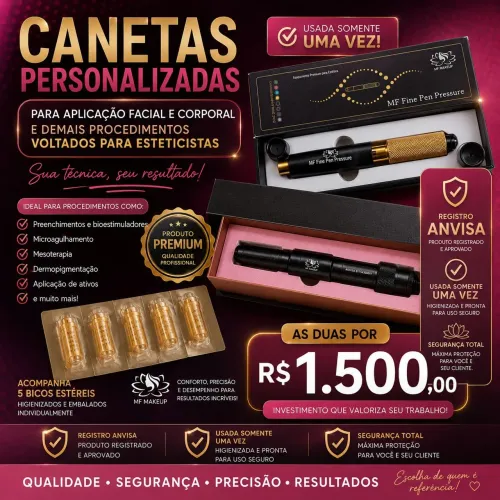2 canetas pressurizada facial e corporal