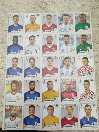 Figurinhas copa 2018, kit atualizacao, 25 fig.