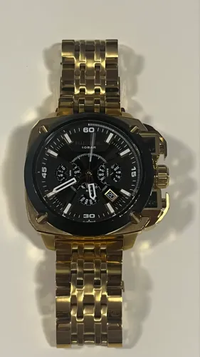 Relógio diesel BAMF DZ 7378 aço inox dourado quartz