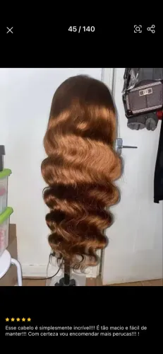 Peruca lace humana ruiva