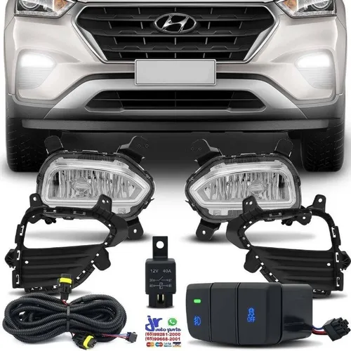 Kit Farol de Milha Creta 2016 2017 2018 2019 2020 Auxiliar Neblina