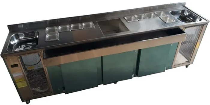 Balcão Módulo Bar de encosto 2,70m INOX