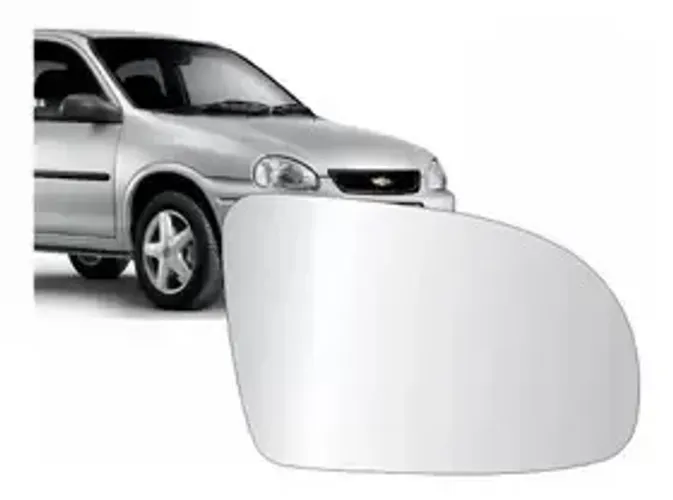 Lente Retrovisor Chevrolet Corsa 1994 à 2010 - L Direito - Lente C/ Placa - Metagal 